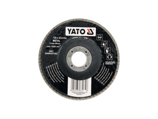 YATO Lamellás csiszolókorong döntött 125 x 22,2 mm / P60