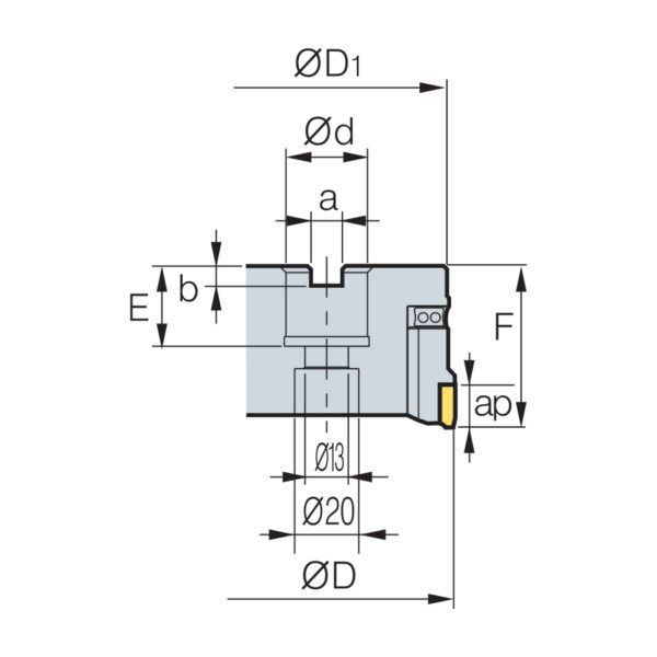 APDM 080R-A6Z feltűzhető síkmaró