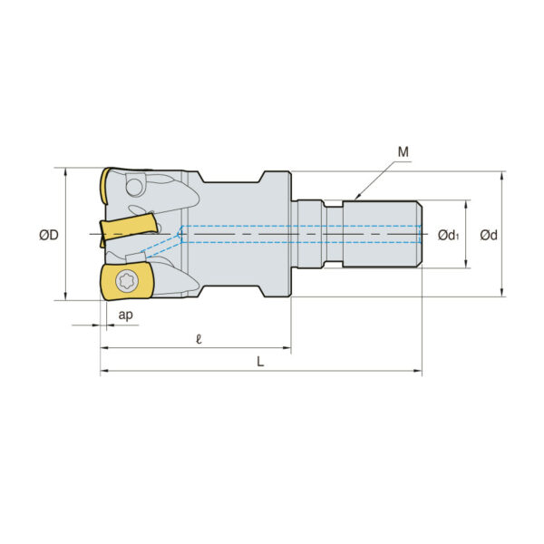 HFMDM 033R-8-M16-LN04 felcsavarozható nagy előtolású maró