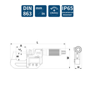 4410-1105-A Digitális kengyeles microméter 0-25/0
