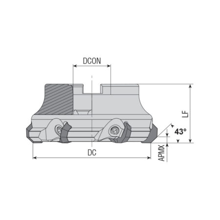 AFM43C-OF07-D063-A22-Z04 feltűzhető síkmaró AK