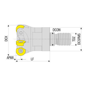 AEMR-RD0702-D30-M16-L42-Z05-H körlapkás felcsavarozható maró