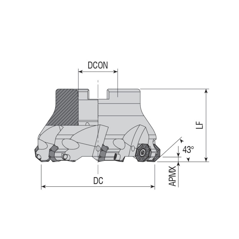 AFM43-OF05T3-D080-A27-Z07-H feltűzhető síkmaró AK