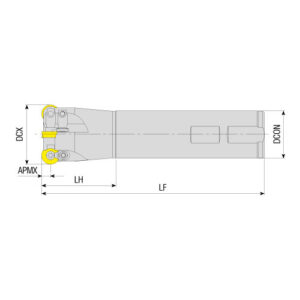 AEMR-RD0501-D10-W12-L100-Z02-H körlapkás felcsavarozható maró