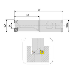 ACBM-CC06-D17X6-W16-L150-Z02 kétélű csavarfej süllyesztő