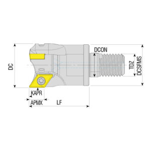 AEM90-DC07-D40-M16-L43-Z05-H felcsavarozható sarokmaró