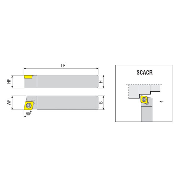 SCACL 1616 F09-S esztergakés hosszesztergához
