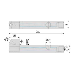 ASTB-1212-L84-H cserélhető fejű SEC hosszesztergakés-szár