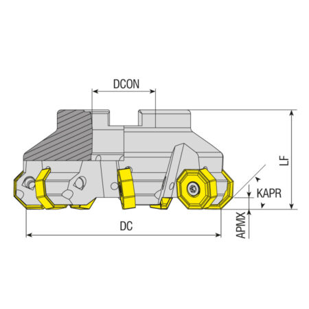 AFM45-ON0806-D063-A22-Z06-H feltűzhető síkmaró
