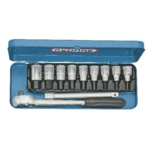 GEDORE IMBUSZ DUGÓKULCS BETÉT KÉSZLET 1/2" 11 RÉSZES, BELSŐ HATSZÖG 5-17MM (IN 19 Q)