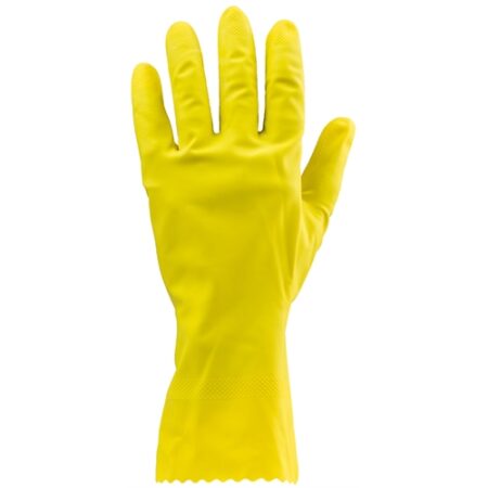 HTG SÁRGA GUMIKESZTYŰ 30CM/0.5MM PAMUTBOLYHOZOTT BELSŐ M