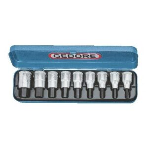 GEDORE IMBUSZ DUGÓKULCS BETÉT KÉSZLET 1/2" 9 RÉSZES, BELSŐ HATSZÖG COL (IN 19 PA)