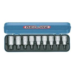GEDORE TORX DUGÓKULCS KÉSZLET 1/2" 9 RÉSZES BELSŐ TORX T20-60 (ITX 19 PM)