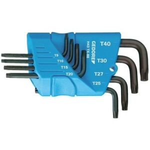 GEDORE HAJLÍTOTT CSAVARKULCS KÉSZLET TARTÓBAN, 8 RÉSZES TORX T10-T45 (H 43 TX-08)
