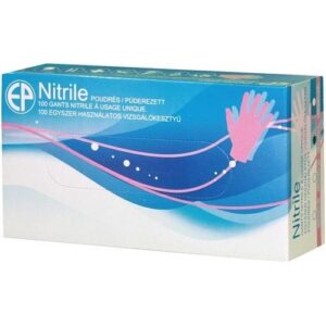 NITRIL KÉK VIZSGÁLÓKESZTYŰ PÚDEROZOTT/100 DB XL KÉK DOBOZ