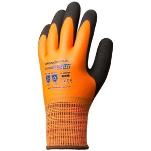 EUROWINTER TÉLI NARANCS KESZTYŰ LATEX TENYÉR+CSB RÉTEG 9