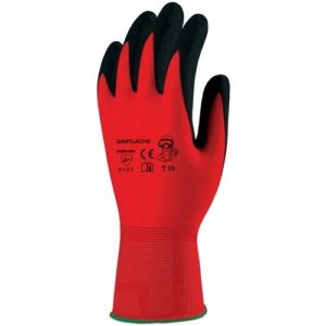 MÁRTOTT FEKETE LATEX PIROS TEXTIL KÉZHÁTTAL 8