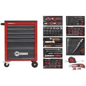 GEDORERED KOMPLETT SZERSZÁMKOCSI MECHANIC SZERSZÁMOKKAL 119 RÉSZES 6 FIÓKOS R21560001