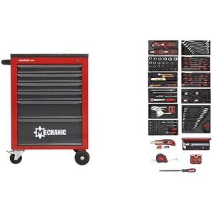 GEDORERED KOMPLETT SZERSZÁMKOCSI MECHANIC SZERSZÁMOKKAL 166 RÉSZES 6 FIÓKOS R21560002