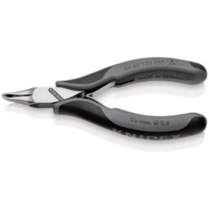 KNIPEX ELEKTRONIKAI HOMLOKCSÍPŐ FOGÓ ESD TÖBBKOMPONENSŰ BURKOLATTAL 120 MM
