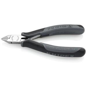 KNIPEX ELEKTRONIKAI OLDALCSÍPŐ FOGÓ KEMÉNYFÉM VÁGÓÉLLEL ESD TÖBBKOMPONENSŰ NYÉL 120 MM