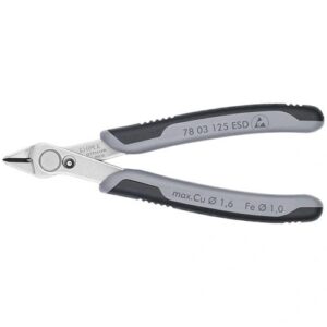 KNIPEX ELEKTRONIKAI OLDALCSÍPŐ FOGÓ SUPER KNIPS ESD TÖBBKOMPONENSŰ NYÉL 125 MM (BLISZTER)