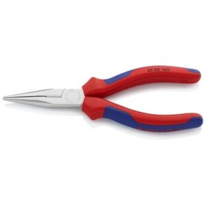KNIPEX FÉLKEREKCSŐRŰ FOGÓ VÁGÓÉLLEL (RÁDIÓFOGÓ) TÖBBKOMPONENSŰ NYÉL, KRÓMOZOTT 160 MM