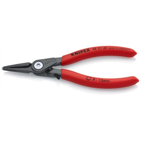 KNIPEX PRECÍZIÓS SEEGER-FOGÓ BELSŐ J0 TÚLFESZÍTÉS ELLENI VÉDELEMMEL SZÜRKÉRE FOSZFÁTOZOTT, MÁRTOTT NYÉL 140 MM