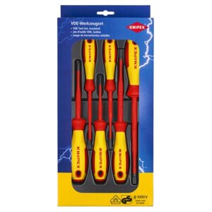 KNIPEX VDE CSAVARHÚZÓ KÉSZLET LAPOS/PH 6 RÉSZES, MŰANYAG TÁLCÁVAL