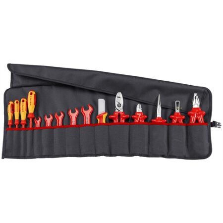 KNIPEX VDE SZERSZÁMKÉSZLET FELGÖNGYÖLHETŐ TÁSKÁBAN 15 RÉSZES