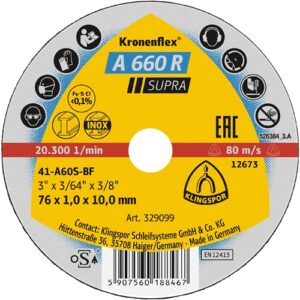 KLINGSPOR VÁGÓKORONG 100X1X10MM A 660 R MINI EGYENES