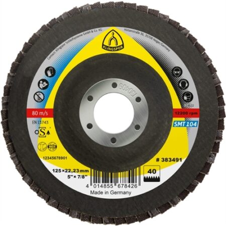KLINGSPOR LAMELLÁS CSISZOLÓTÁNYÉR, 115 X 22.23 MM SZEMCSE P80 KÚPOS SMT 104 EXTRA