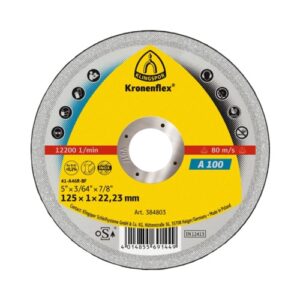 KLINGSPOR KRONENFLEX A 100 EXTRA VÁGÓKORONGOK, 125 X 1 X 22.23 MM EGYENES
