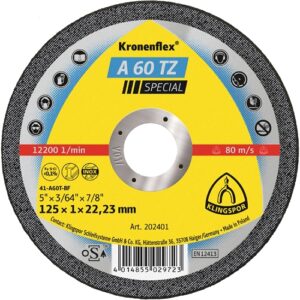 KLINGSPOR KRONENFLEX A 60 TZ VÁGÓKORONG X-LOCK, 125 X 1 X 22.23 MM EGYENES