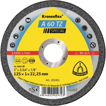 KLINGSPOR KRONENFLEX A 60 TZ VÁGÓKORONG X-LOCK, 115 X 1 X 22.23 MM EGYENES