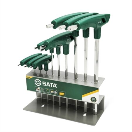 SATA T-MARKOLATÚ IMBUSZKULCS KÉSZLET 9 RÉSZES 2-10MM, ÁLLVÁNNYAL