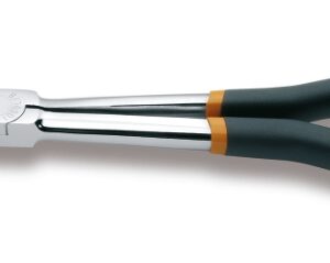 1009L/B Extra hosszú 45°-os hajlított, félkerekcsőrű műszerészfogó Különleges munkákhoz PVC-bevonattal BETA 1009L/B