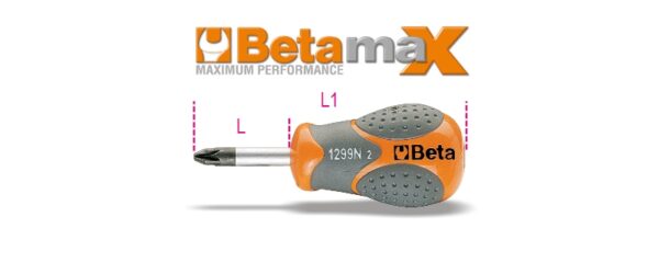 1299N/PZ 1 Extra rövid csavarhúzó Pozidriv®- és Supadriv®-csavarokhoz BETA 1299N/PZ1