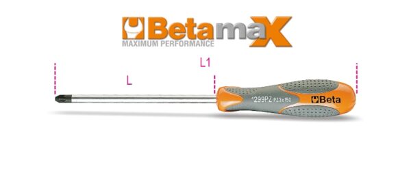 1299PZ 1 Csavarhúzó Pozidriv®- és Supadriv®-csavarokhoz BETA 1299PZK 1