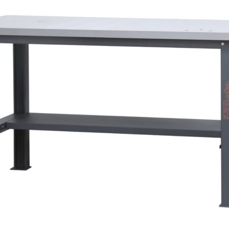 C58BC-X1,6 Egyszerű rozsdamentes acéllal fedett MDF munkalapos munkapad, 1,6 m széles BETA C58BC-X1,6