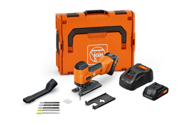 Akkus dekopírfűrész fémhez és fához 26 mm-es lökettel||F-IRON Jig 26 AS Set 2 x 4 Ah de_EU