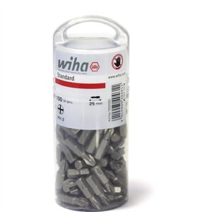 WIHA STANDARD 25-ÖS BIT SOROZAT PHILLIPS (PH2) 1/4" NAGY KISZERELÉSŰ CSOMAGBAN 100 RÉSZES (40461)