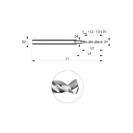 50804909 D0,49 8D HA blank keményfém mikrofúró
