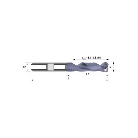 60414510 D14,5 3D IC HB TIALN keményfém fúró