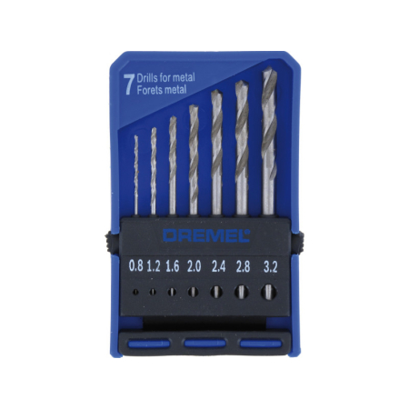DREMEL Precíziós fúrószárkészlet 7 részes (0,8-1,2-1,6-2,0-2,4-2,8-3,2 mm)